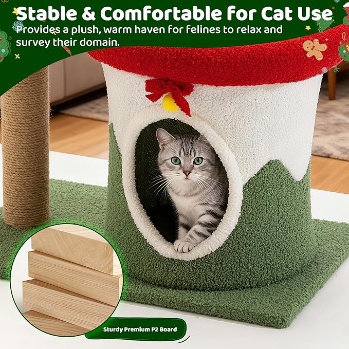 COSIEST 30in Christmas Cat Tree - Image 5
