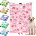Personalized Paw Print Dog Blanket by Faroishta