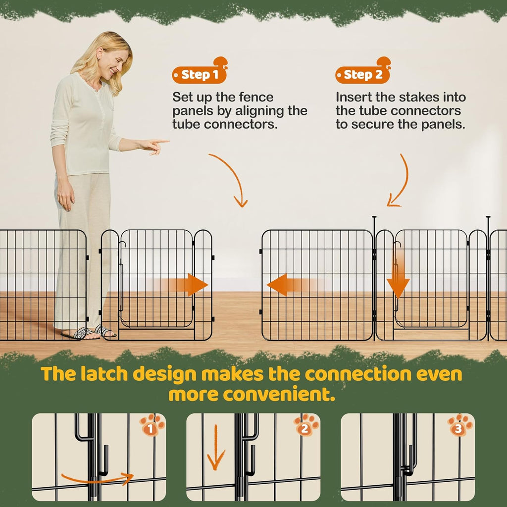 Yaheetech 24in 16-Panel Expandable Dog Playpen for Puppy/Small Animals