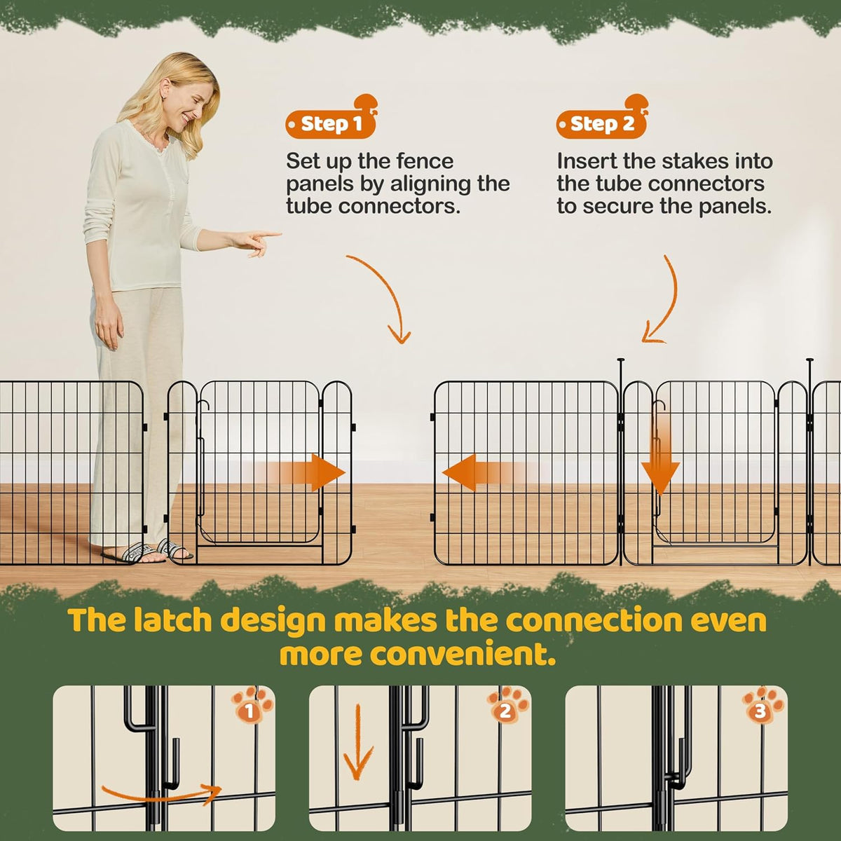 Yaheetech 24in 16-Panel Expandable Dog Playpen for Puppy/Small Animals