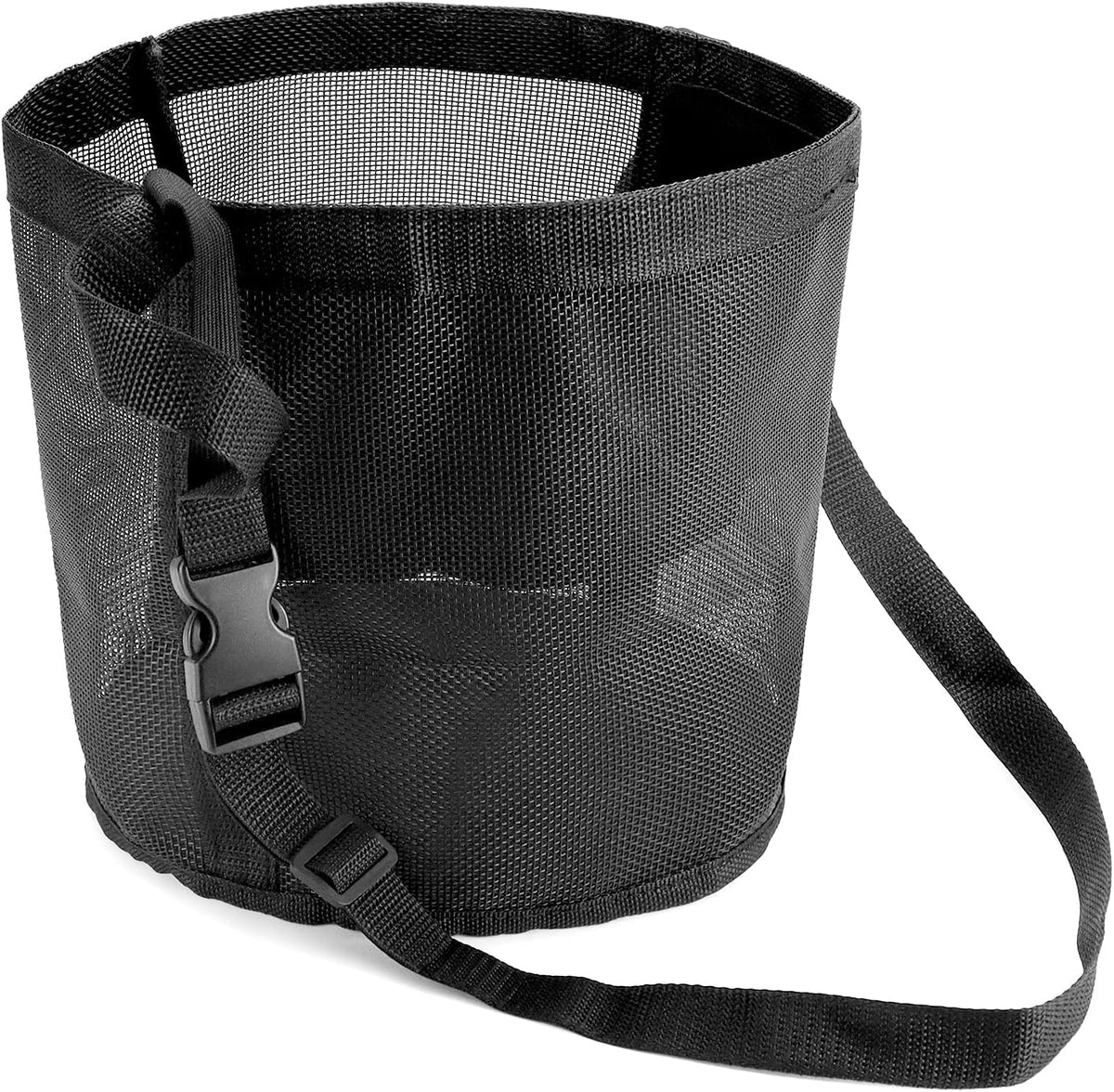 QWORK 2 Pack Horse Feed Bag for Grain - Durable Mesh Grain Feeder with Adjustable Strap, Comfortable Neck and Nose Pad Horse Muzzle Feed Bag, for Feeding Grain, Powder, Supplements