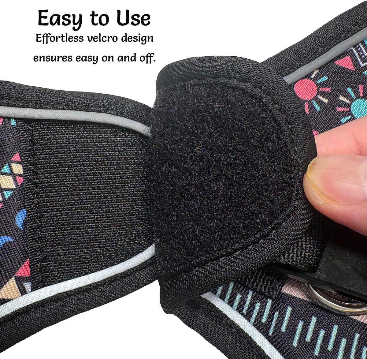 Mihqy Step in Dog Harness and Leash Set, Breathable Mesh, Black Bohemia,XS