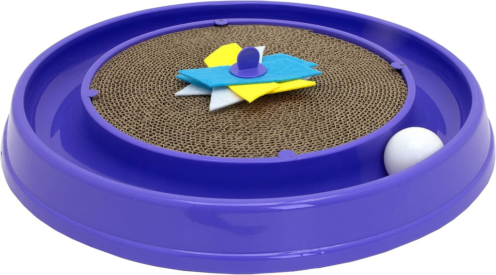 Kitty City Swat Ball Track Cat Toy, 3 Toys in 1 Cat Toy for Cat and Kitty, Ball Track Cat Toy with Hanging Ball and Scratch Pad, 10.5" x 12.00" x 12.00, CM-0209-CS01