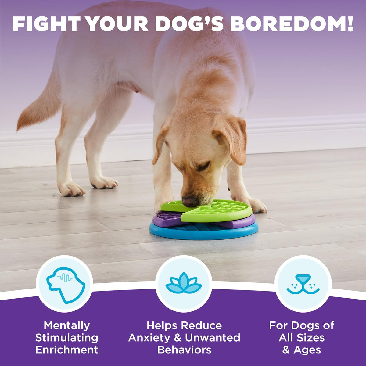 Outward Hound Nina Ottosson Lickin’ Layers 3-in-1 Dog Toy Treat Puzzle, 10", (Pack of 12)