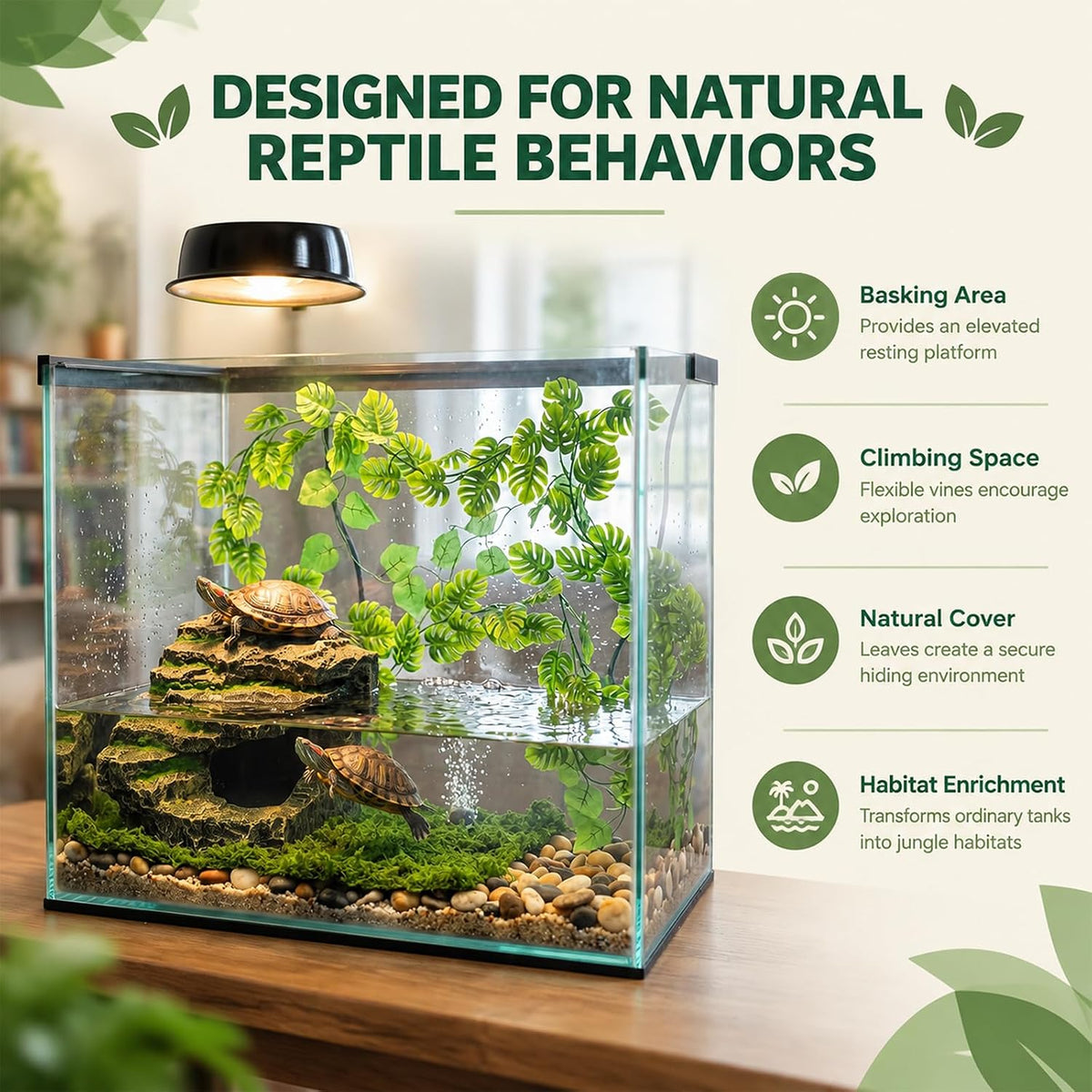 5 Pcs Reptile Hide, Bearded Dragon Cave, Tortoise Hideout Decor