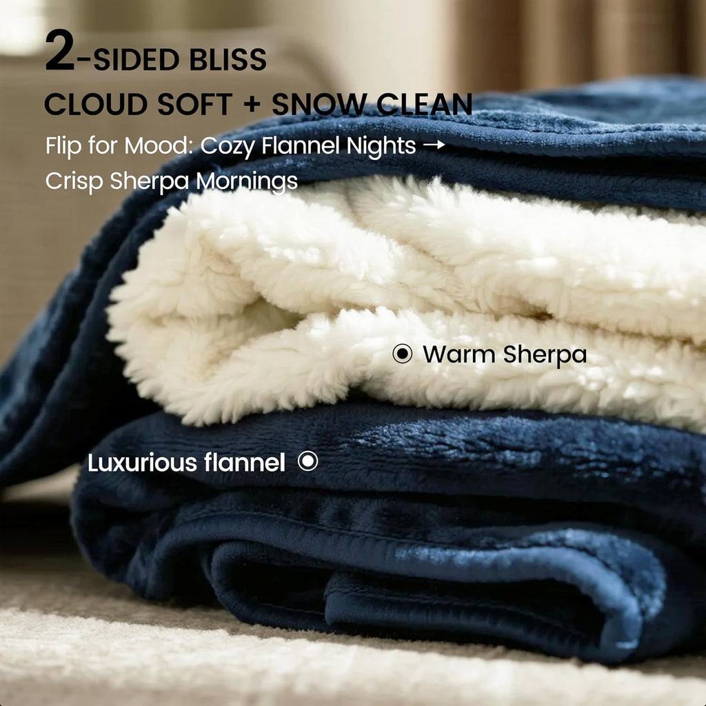 gogobunny Waterproof Blanket for Bed Couch, Sherpa Fleece Throw, 50x60