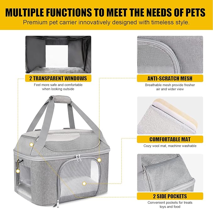 Large Cat Carrier Soft Side Pet Carrier - Image 5