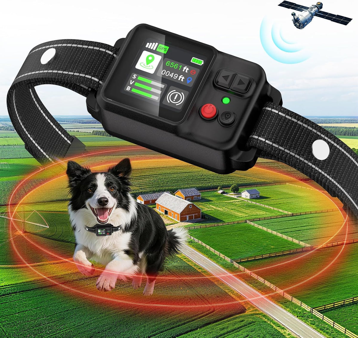 ATESON GPS Wireless Dog Fence System, Electric Dog Fence with GPS Collar