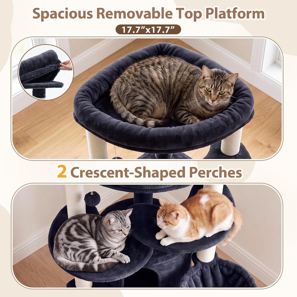 Cat Tree Tower for Corner with Large Platform & Condo GCT025G