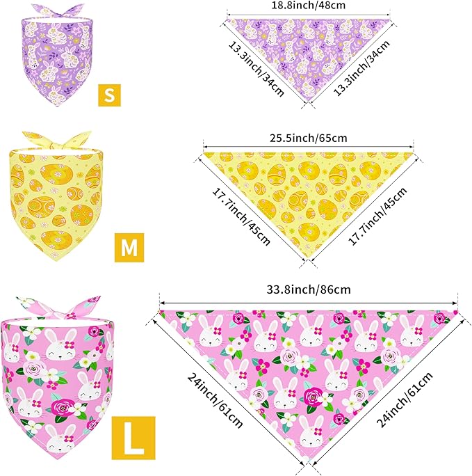 PET SHOW 50 Pack Easter Dog Bandanas Bulk - Image 2