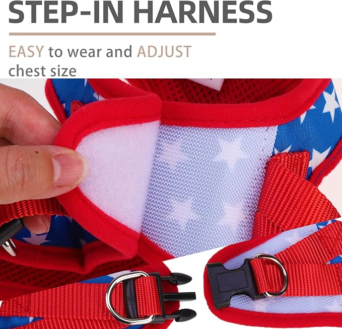PUPTECK Adjustable Dog Harness Collar and Leash Set Step in No Pull Pet Harness - Image 3