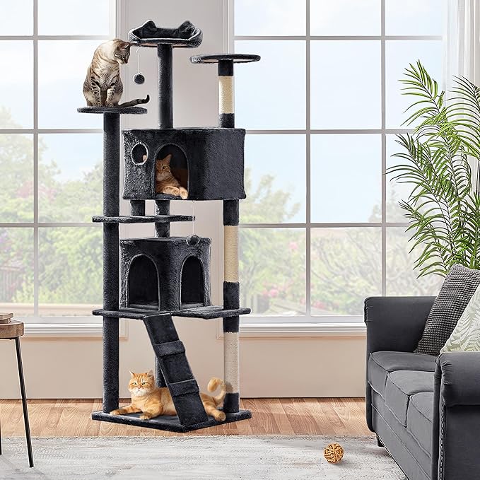 Yaheetech Larget Cat Tree, 80in Multi-Level Cat Tower - Image 8