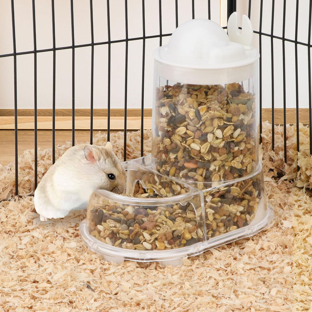 Wontee Hamster Feeder Food Bowl Automatic Dispenser for Gerbils Rats Mice
