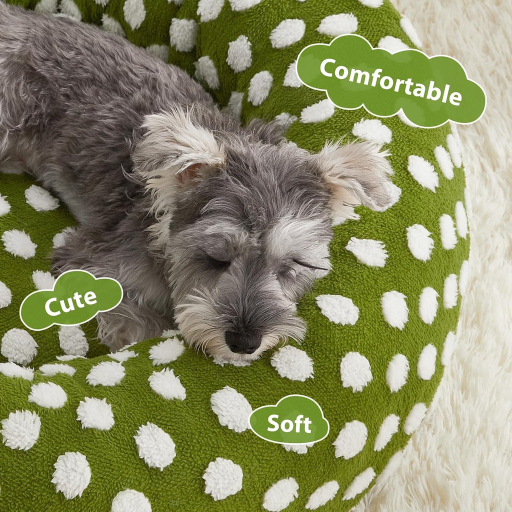 BFPETHOME Donut Dog Beds for Small Dogs, Round Cat Beds for Indoor Cats, Calming Pet Bed for Puppy and Kitty with Non-Slip Bottom, Cute Fancy Dog Bed Machine Washable Plush Fabric