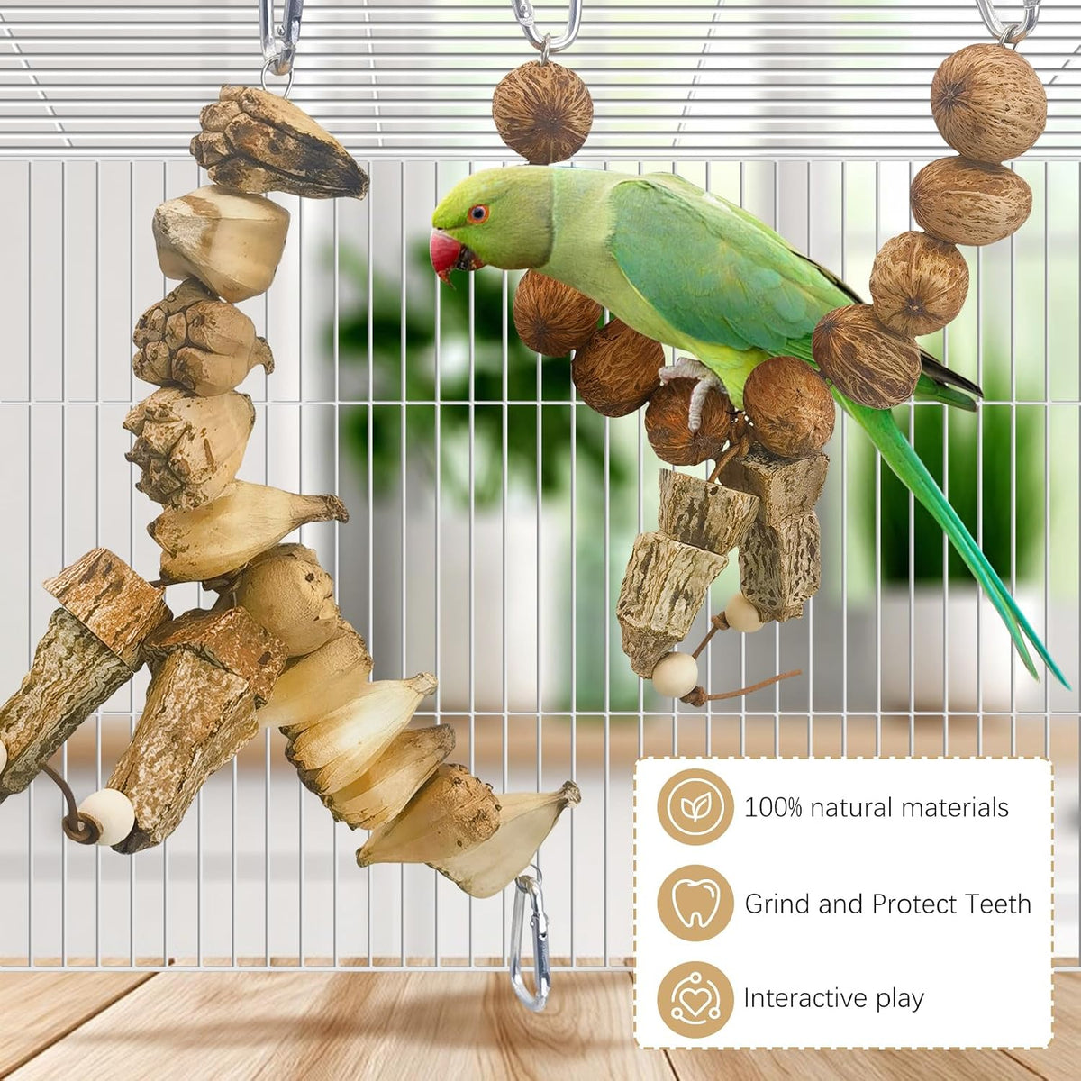 2 Pcs Bird Chew Toys Natural Parrot Chewing Toy