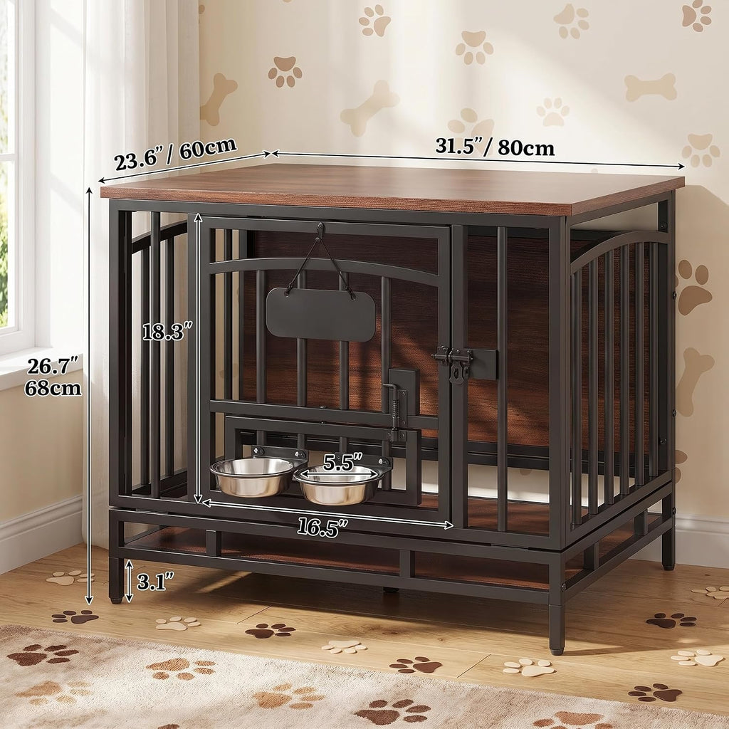 YITAHOME 31.5" Heavy Duty Foldable Dog Crate Furniture for Small Dogs