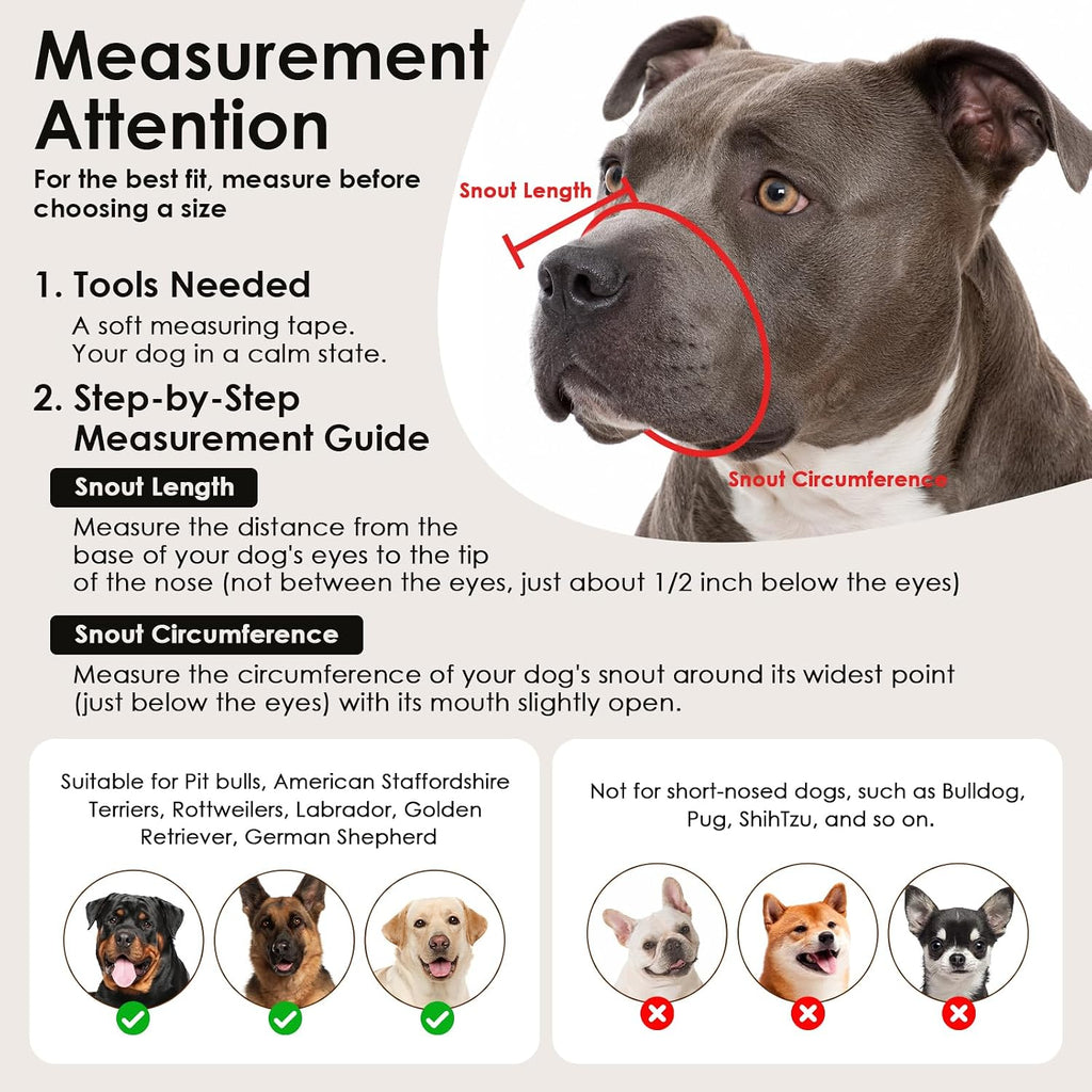 QBLEEV Pitbull Muzzle for Large Dogs, Adjustable Dog Basket Muzzle to Prevent Biting Scavenging, Lightweight & Sturdy Muzzles for Amstaff Staffordshire Terrier German Shepherd in Grooming Training