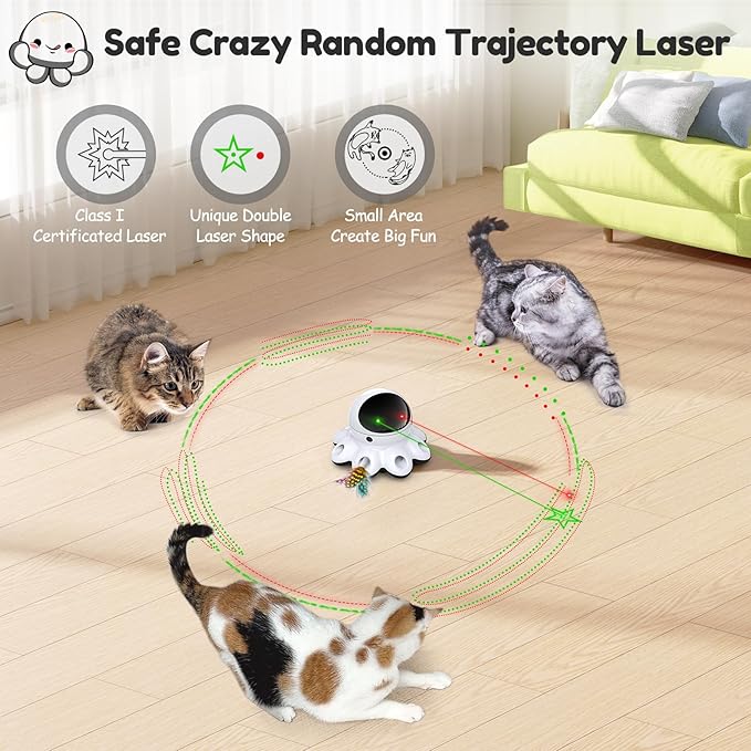 ORSDA Cat Laser Toy, 2-in-1 Interactive Automatic Motion Activated Moving 8 - Image 3