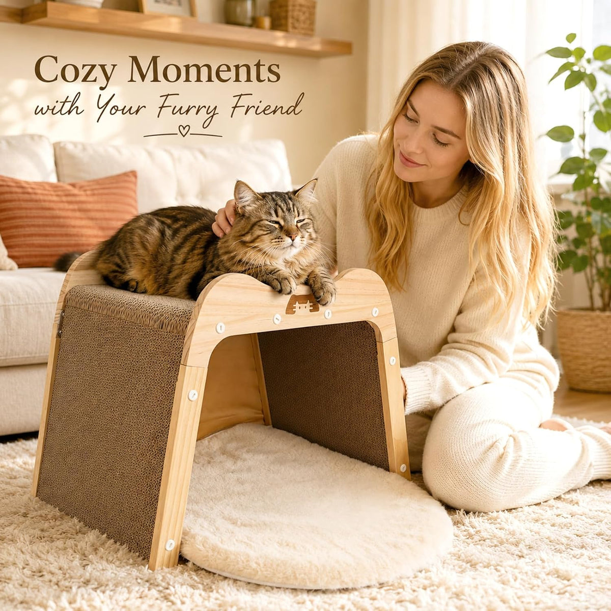 SZEE 2 Pack Cat Scratcher Pads Replacement Set for MZH09 Cat Scratch House