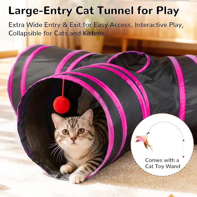 Tempcore Pet Tube Toys 3 Way Collapsible, Cat Tunnels - Image 3