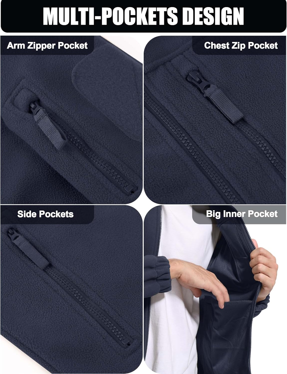 Men's Fleece Jacket Winter Warm Tactical Work Coat for Men