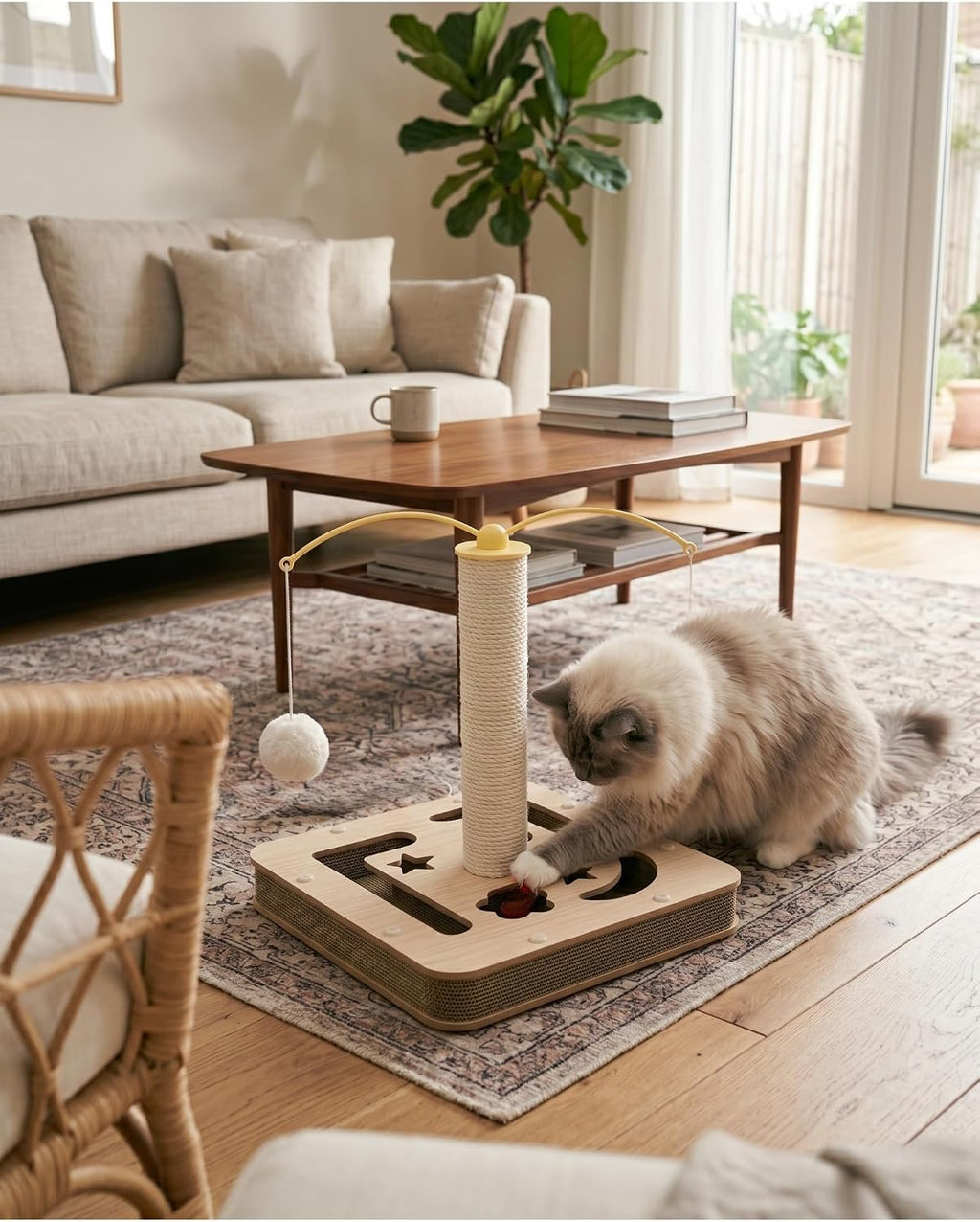 3-in-1 Interactive Cat Toy & Durable Sisal Scratching Post