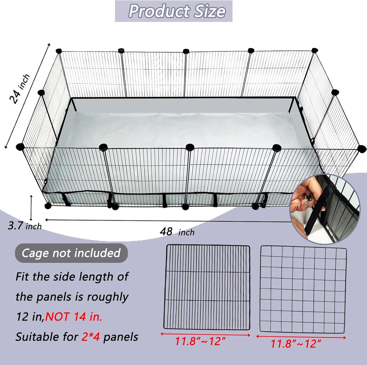 DZWLKJ Guinea Pig Cage Liner Tarp Bottom Waterproof and Washable.Available in 22 Sizes. Base Also for Rabbits, Bunny, Chinchesillas, Hedgehog, Ferrets and Other Small Animals(24x48 inches)