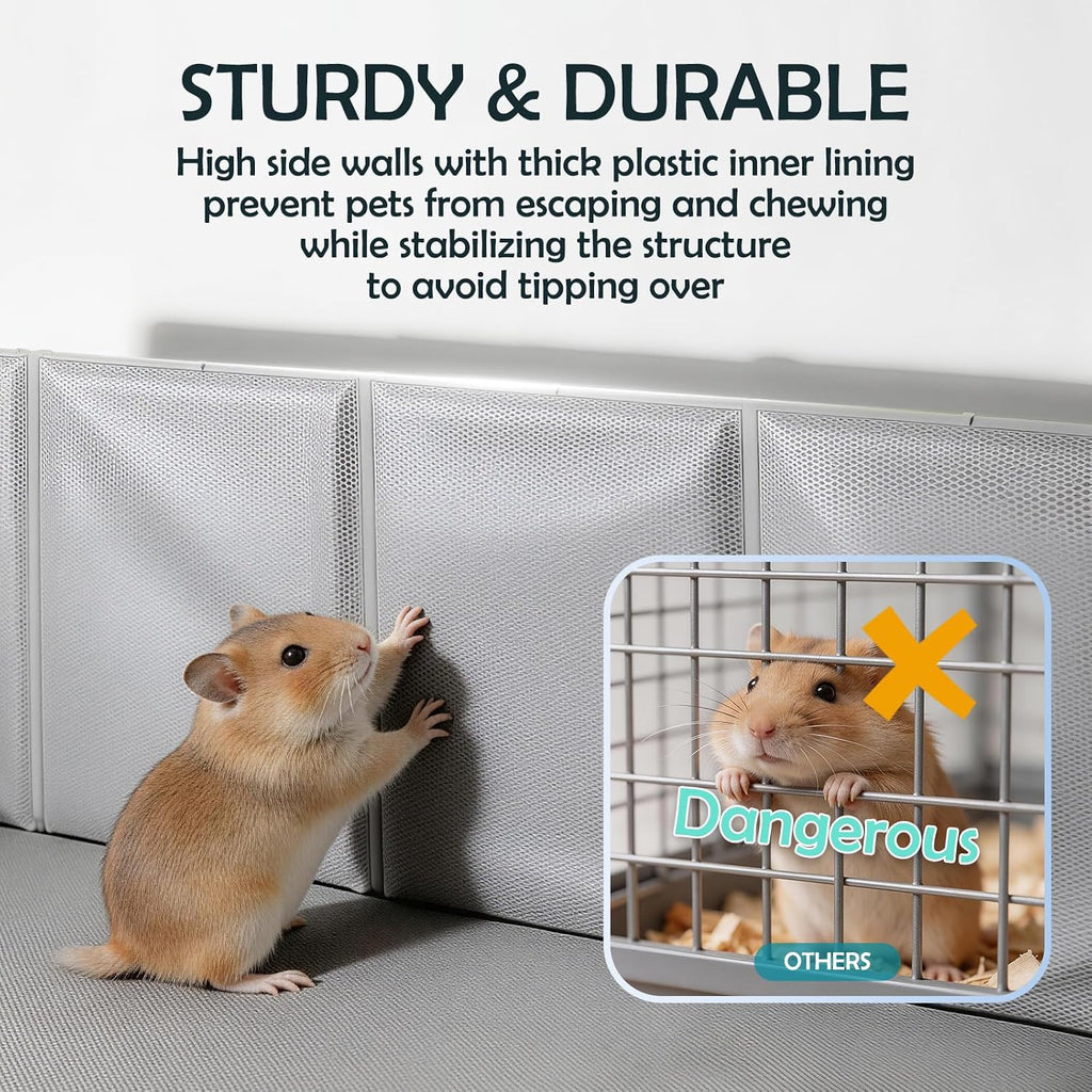 MEEXPAWS Small Animal Playpen, Portable Hamster Guinea Pig Cage for Travel