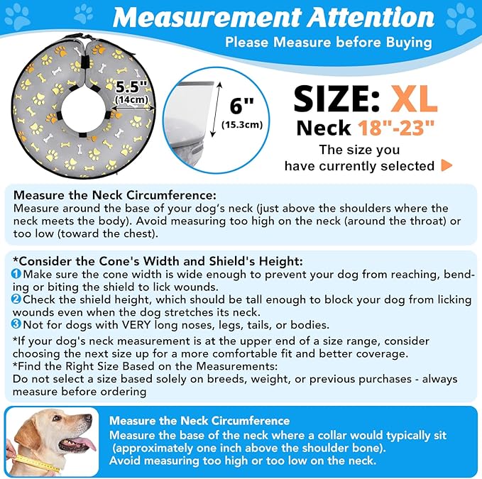 Inflatable Dog Cone with Anti-Licking Clear Shield, Protective Dog Donut Collar - Image 3