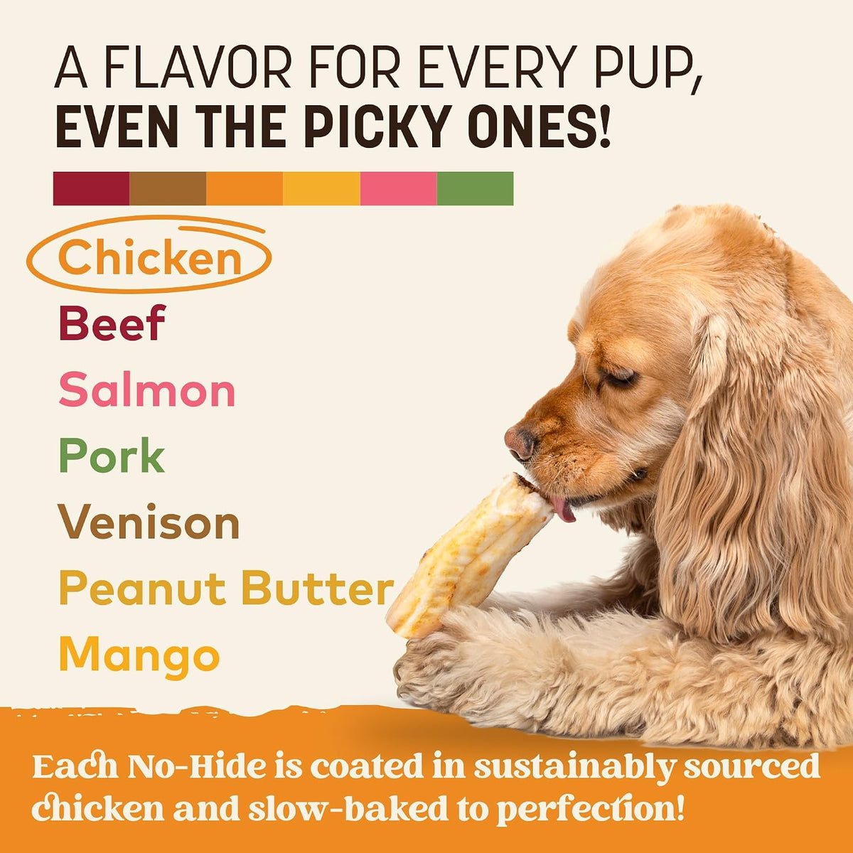 Earth Animal No Hide Dog Chews - Long Lasting Small Rolls, Chicken, 6 Count