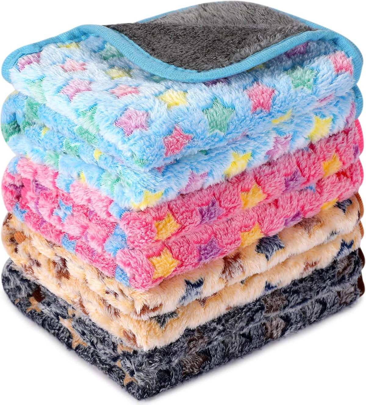 Reginary 4 Pcs Guinea Pig Fleece Cage Liners, Star Pattern, 28 x 56 Inch