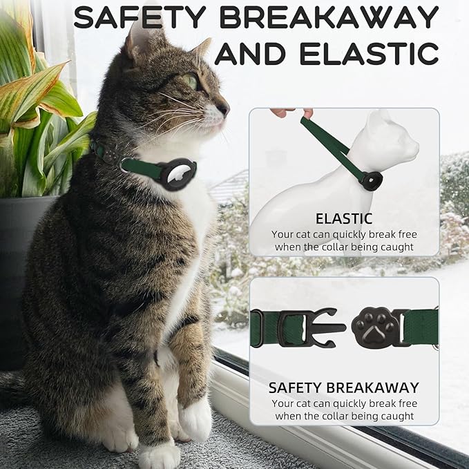 AirTag Cat Collars, Stretchy Collar - Image 2