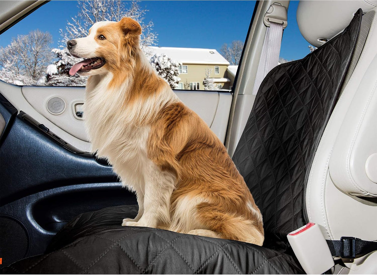 Furhaven Universal Water-Resistant Quilted Single Car Seat Protector - Black, One Size