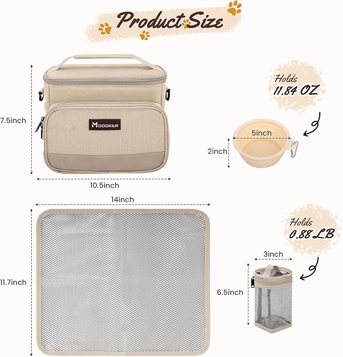 Modoker All-in-One Dog Travel Bag Airline Approved Pet Cat Tote Organizer - Image 3