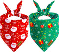 Christmas Dog Bandanas - 2 Pack Reversible Santa Claus and Christmas Tree Dog Scarf for Boy & Girl, Premium Durable Fabric, Festival Dog Bib, Holiday Bandana for Medium & Large Dogs (Large)