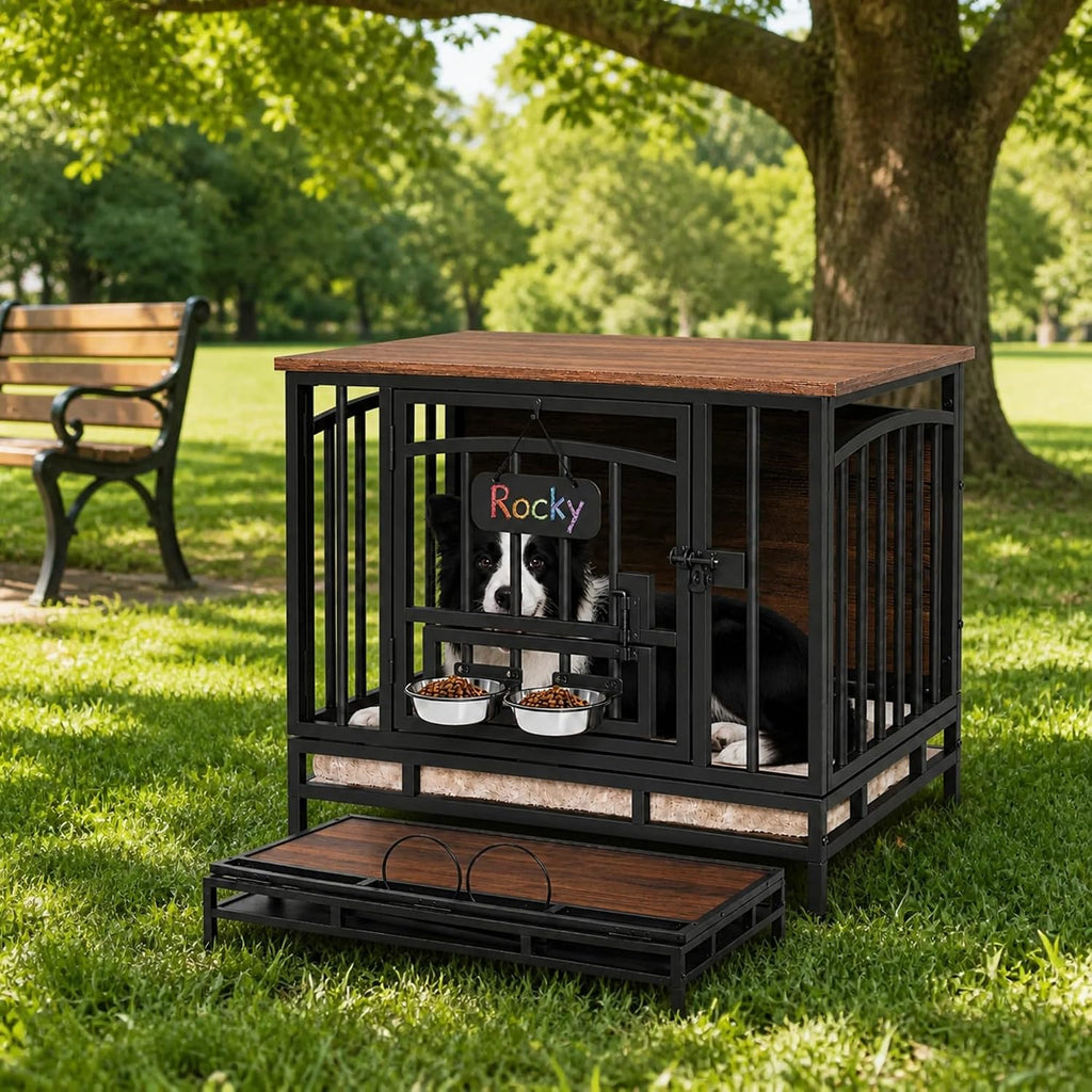 YITAHOME 31.5" Heavy Duty Foldable Dog Crate Furniture for Small Dogs
