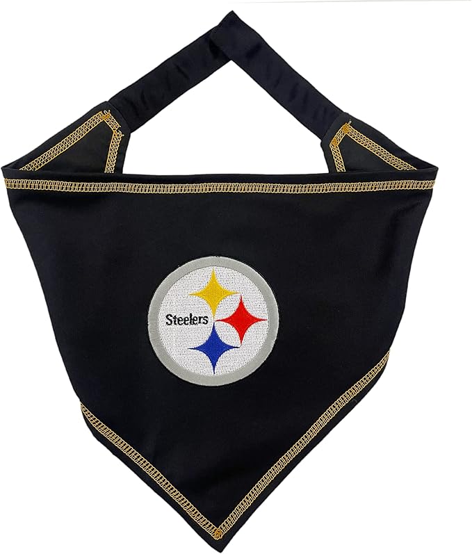 NFL Pittsburgh Steelers TIE Bandana, Large/X-Large. Dog Bandana Scarf Bib by PETSFIRST