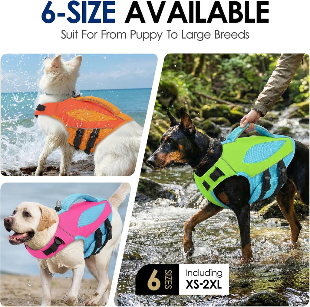 AOFITEE Large Dog Life Jacket High Buoyancy Dog Life Vest for Swimming, XXL