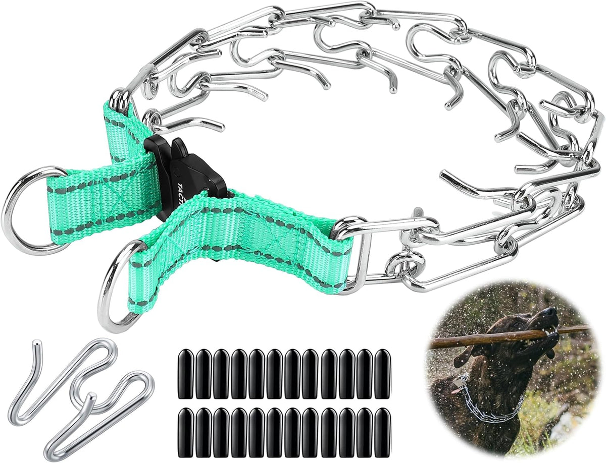 DEYACE Quick Release Dog Training Collar Adjustable Stainless Steel Collar for Small Medium Large Dog (Black, M/L Neck Girth 14.5"-18.6")