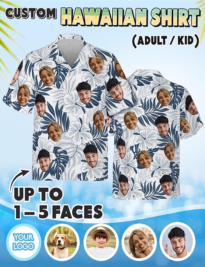 Custom Hawaiian Shirt with Face Photo Picture - Image 4