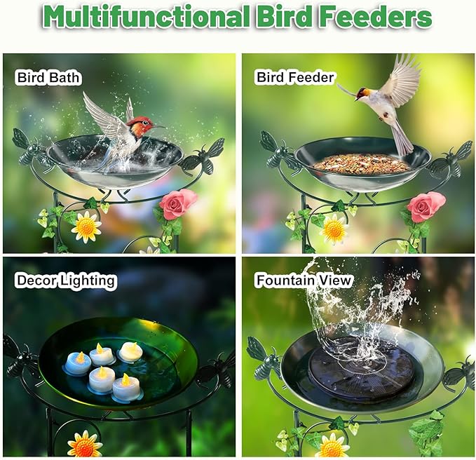 HONGLAND 36.5" Metal Bird Bath - Image 5