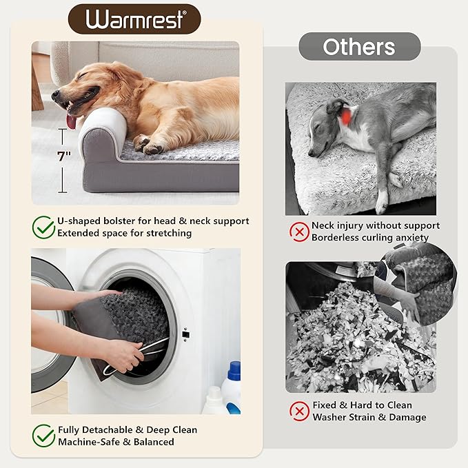 Large Dog Beds Large Sized Dogs 45x35x7 Inch, Orthopedic XXL XL Dog Bed - Image 3