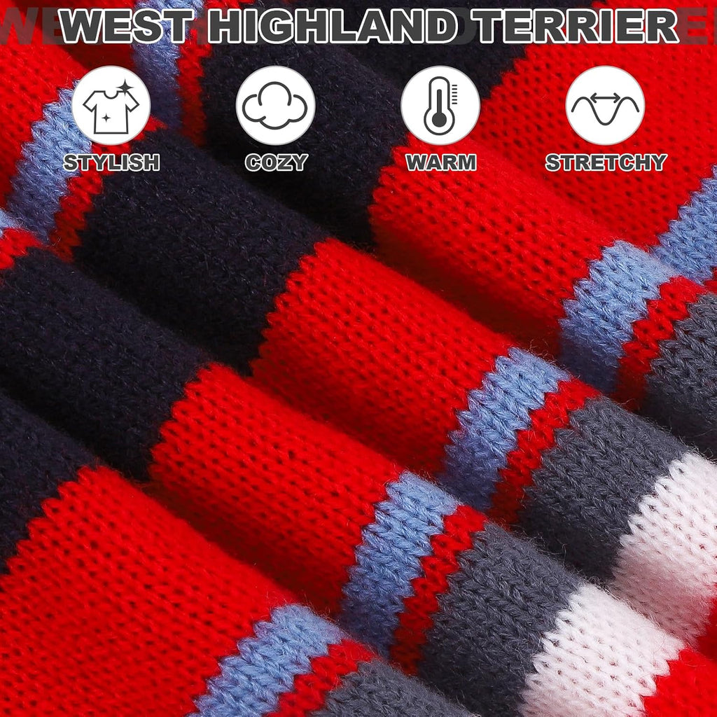 PAWCHIE Dog Sweater - Warm Thick Coat for Small to Large Dogs & Cats, Turtleneck with Leash Hole, Red