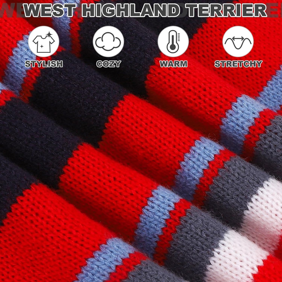 PAWCHIE Dog Sweater - Warm Thick Coat for Small to Large Dogs & Cats, Turtleneck with Leash Hole, Red