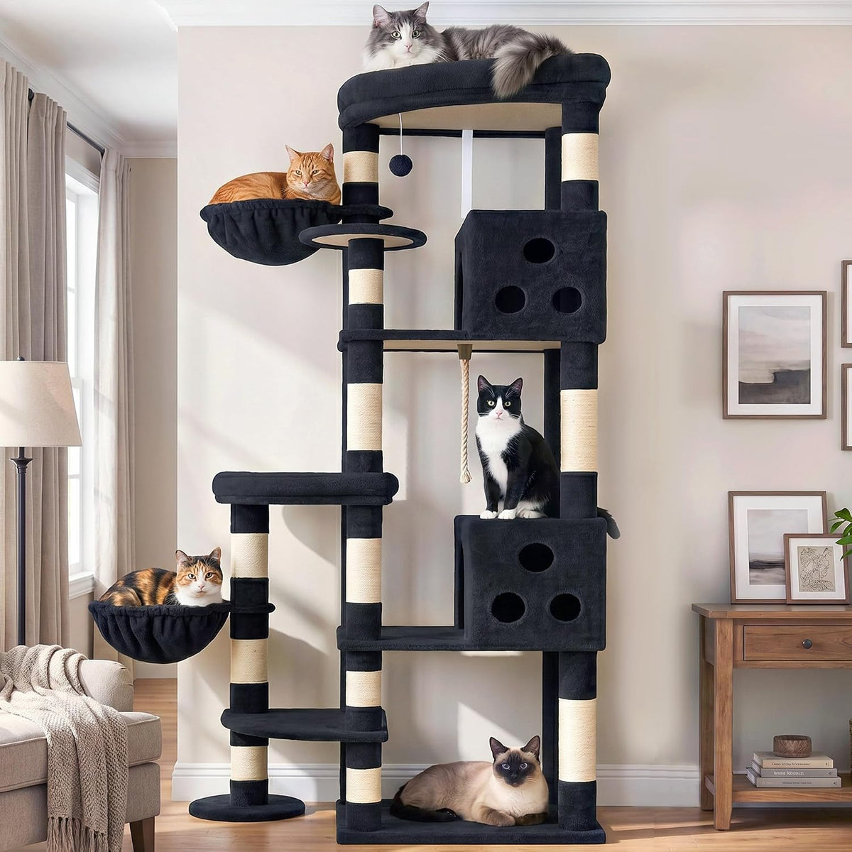 Cat Tree Tower, Sturdy Structure for Large Audlt Cats GCT807G
