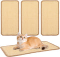 4 Pcs Sisal Cat Scratching Mat, 15.7 x 7.9 Inch Horizontal Scratching Pad with Adhesive Tape, Furniture Protector for Sofa Carpet Floor and Indoor Cats, Beige
