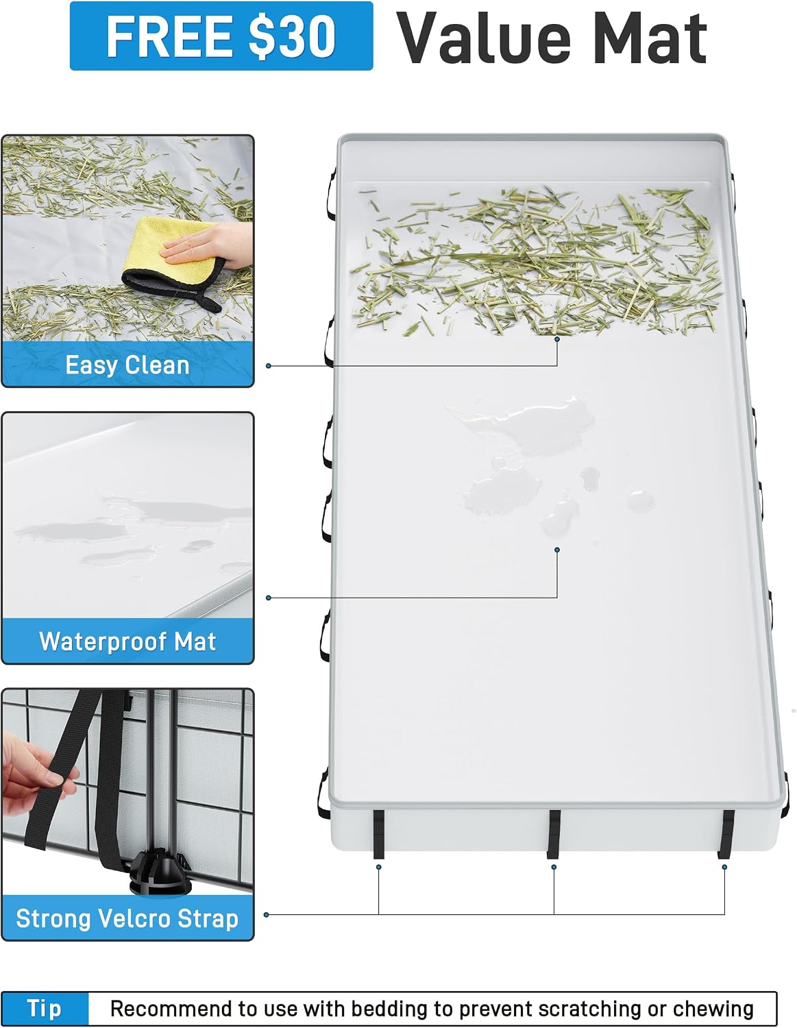 Guinea Pig Cages for 2 with Floor Mat, 20 Panels Guinea Pigs Playpen 47"