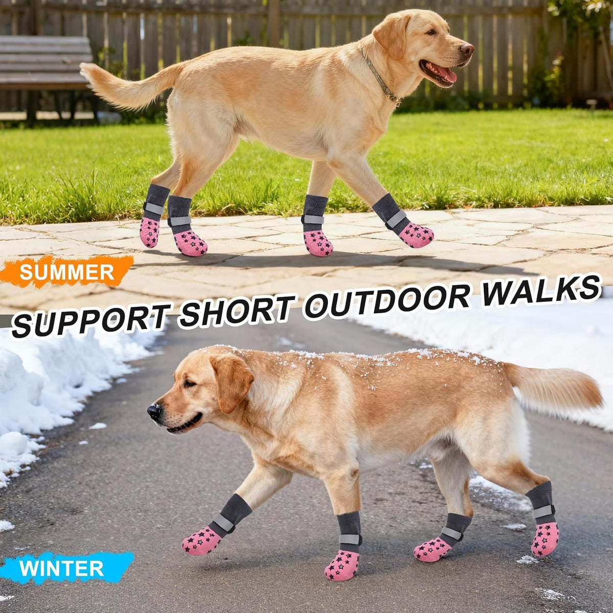 BEAUTYZOO Dog Socks to Prevent Licking Paws Double Sided Grip Traction,4Pcs