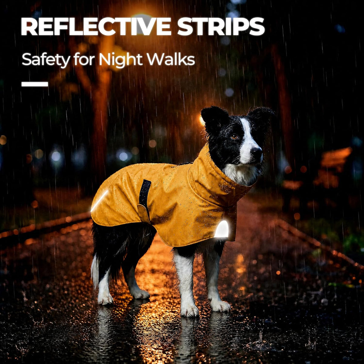 Easy-On PU Dog Raincoat, No Leg Holes (Yellow, Large)