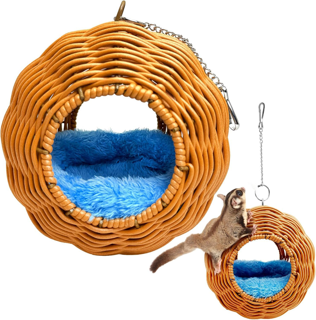 BNOSDM Sugar Glider Pouch, Pet Glider Cage Sleep Bag Squirrels Playing Hideout Hanging Hammock with Warm Cotton Pad Small Animal Cage Accessories for Marmosets Hamsters